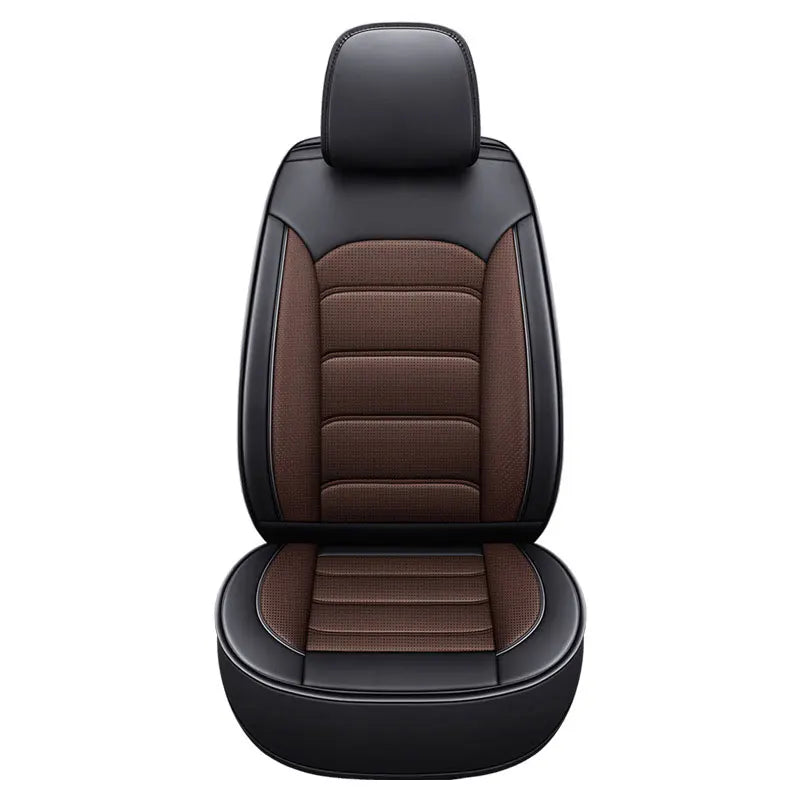 Car Seat Covers Full Set Breathable Leather Auto Front