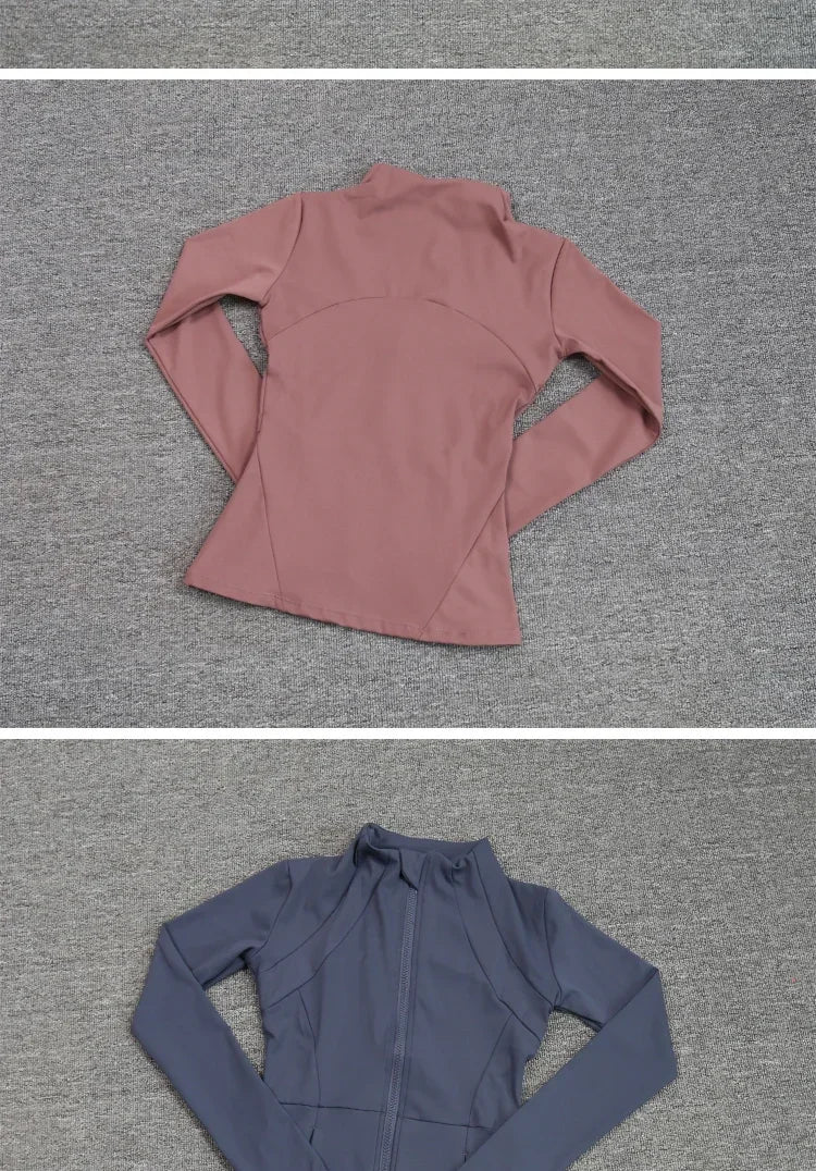 Sports Coat Women's Shirt Yoga Slim Long Sleeve