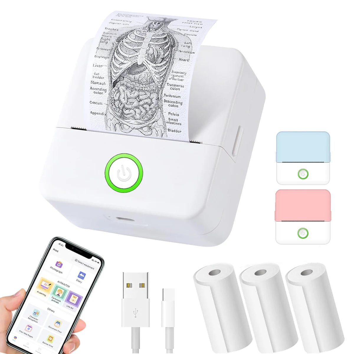 Mini Printer, Inkless Sticker Maker,