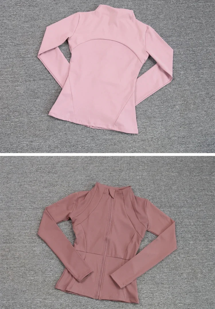 Sports Coat Women's Shirt Yoga Slim Long Sleeve
