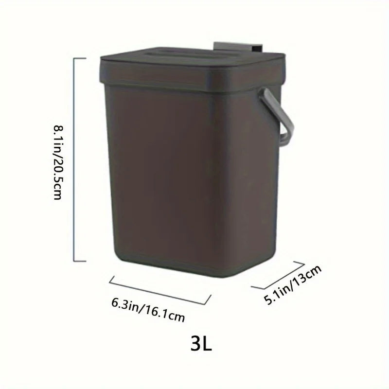 Space-Saving Quiet-Close Trash Can - 3/5L,