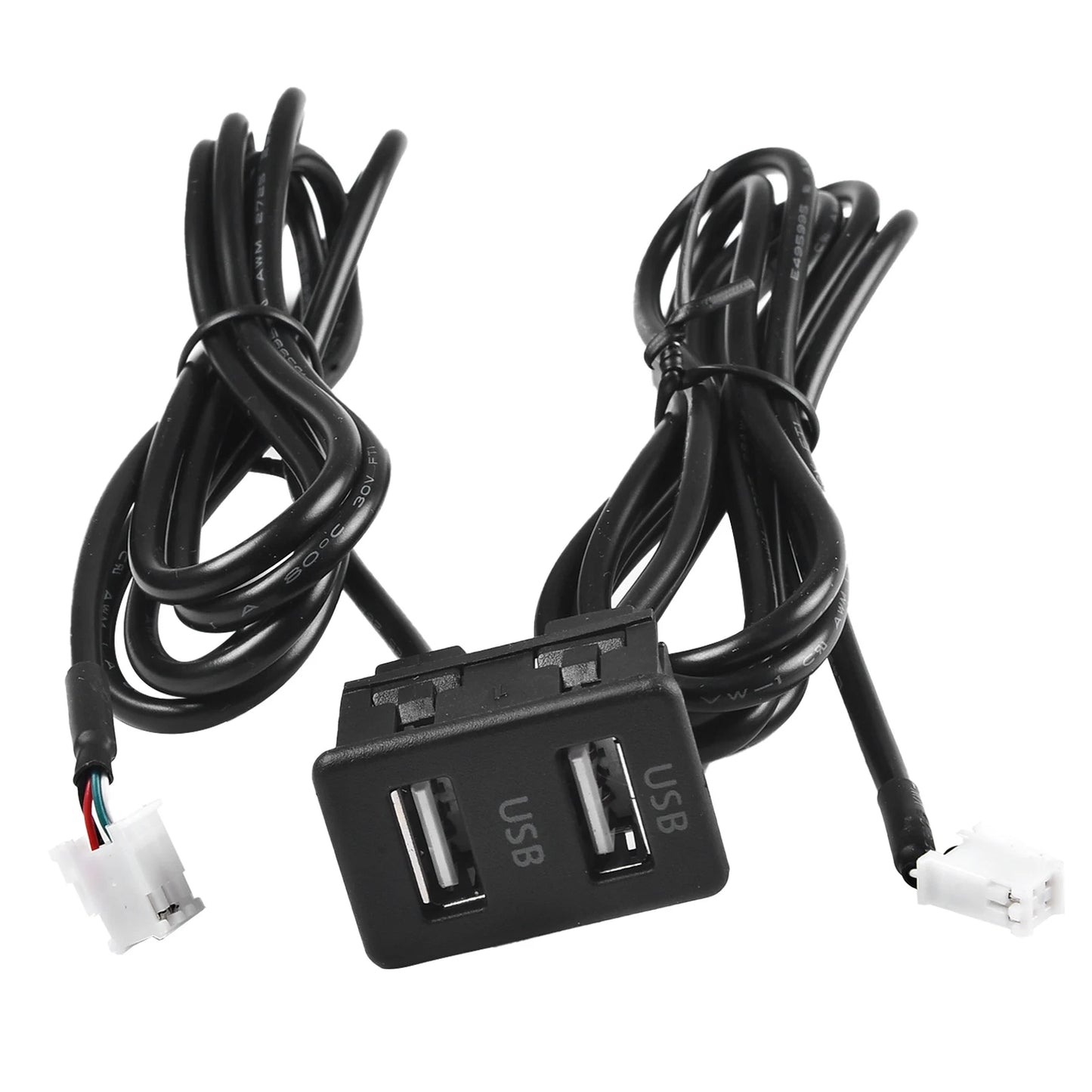 Auto Dashboard USB Socket Dash Mount Dual USB Port Panel