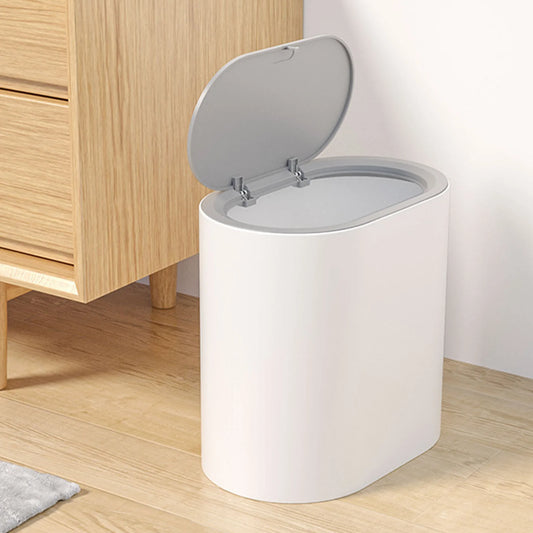 Bathroom Trash Can with Lid Push-type Trash Bin Anti-odor Garbage