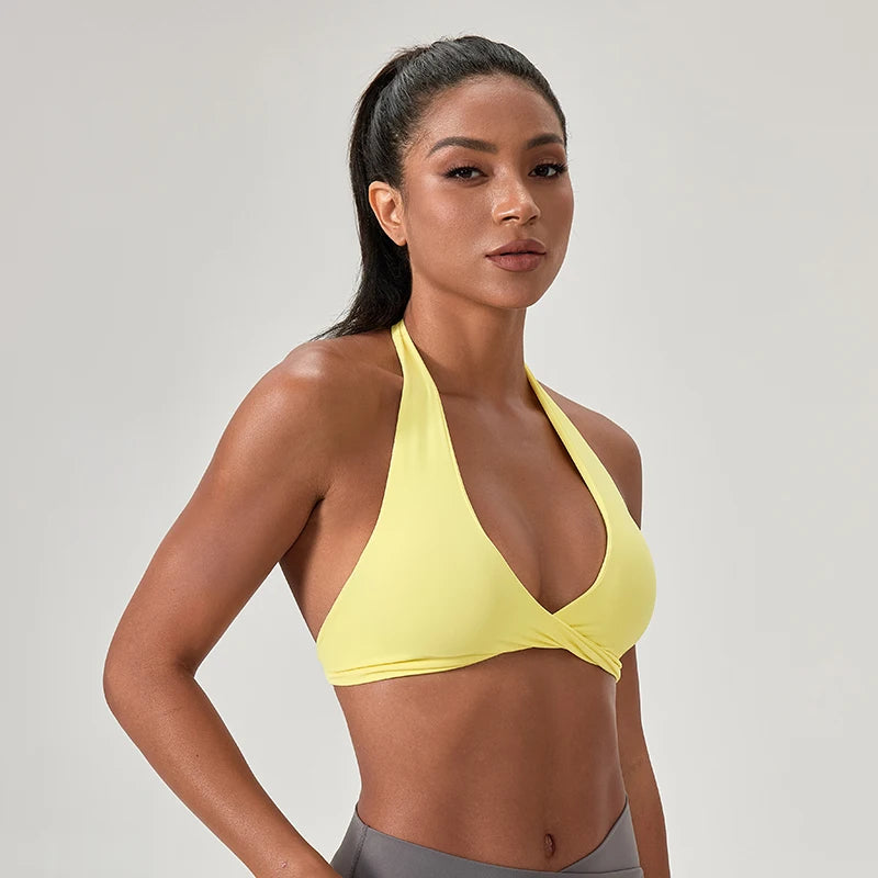 Sports Yoga Bra for Women Halter Neck with Stylish Back