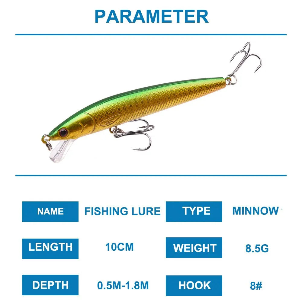 10 Pcs Fishing Lure Set Mini Fishing