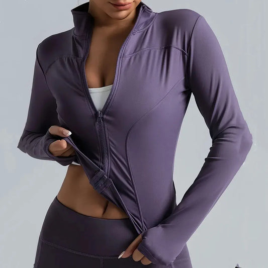 Women's Zip-Up Running Jacket Lightweight Stretchy