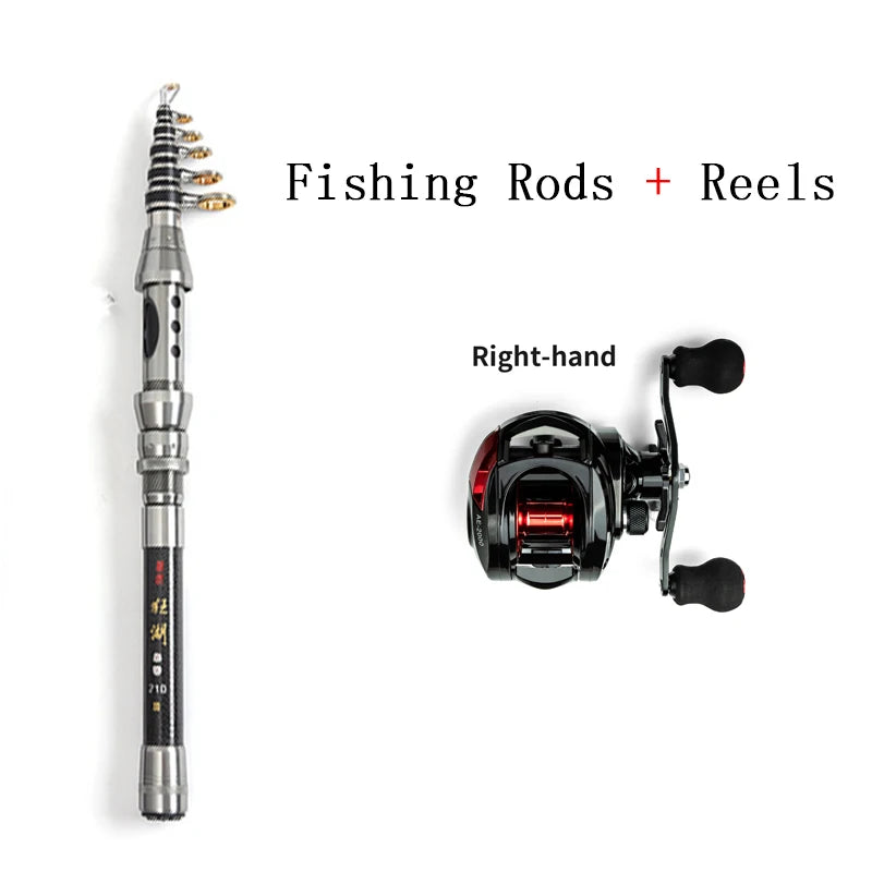 Fishing Rod Combo 1.5-2.4M Telescopic Fishing Rod