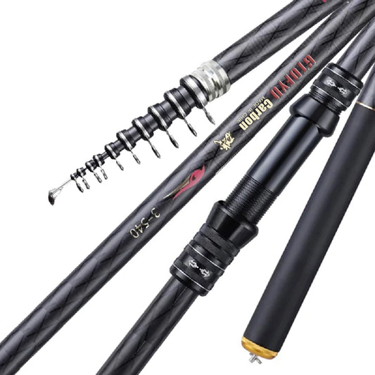 2.7M 3.6M 4.5M 5.4M 6.3M 7.2M Carbon Telescopic Rock Fishing Rod