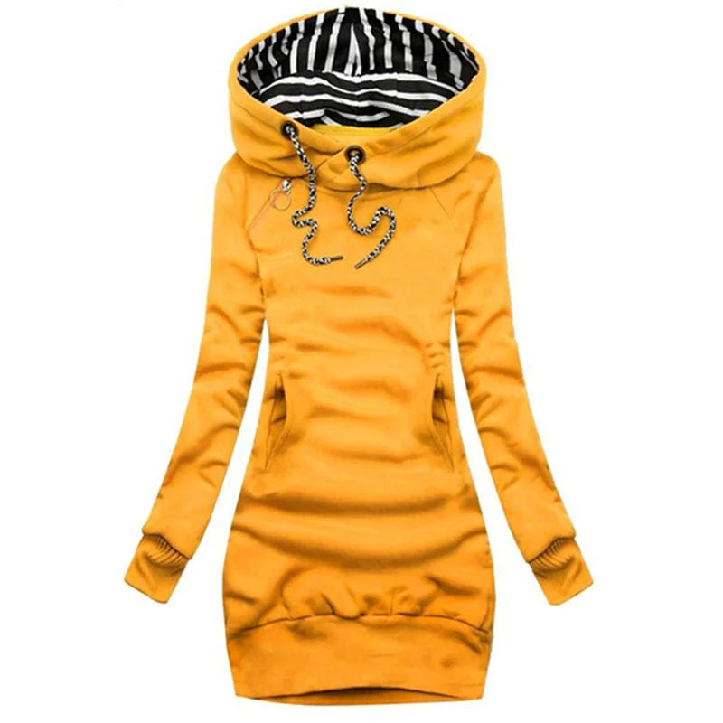 Hoodie Dress Casual Solid