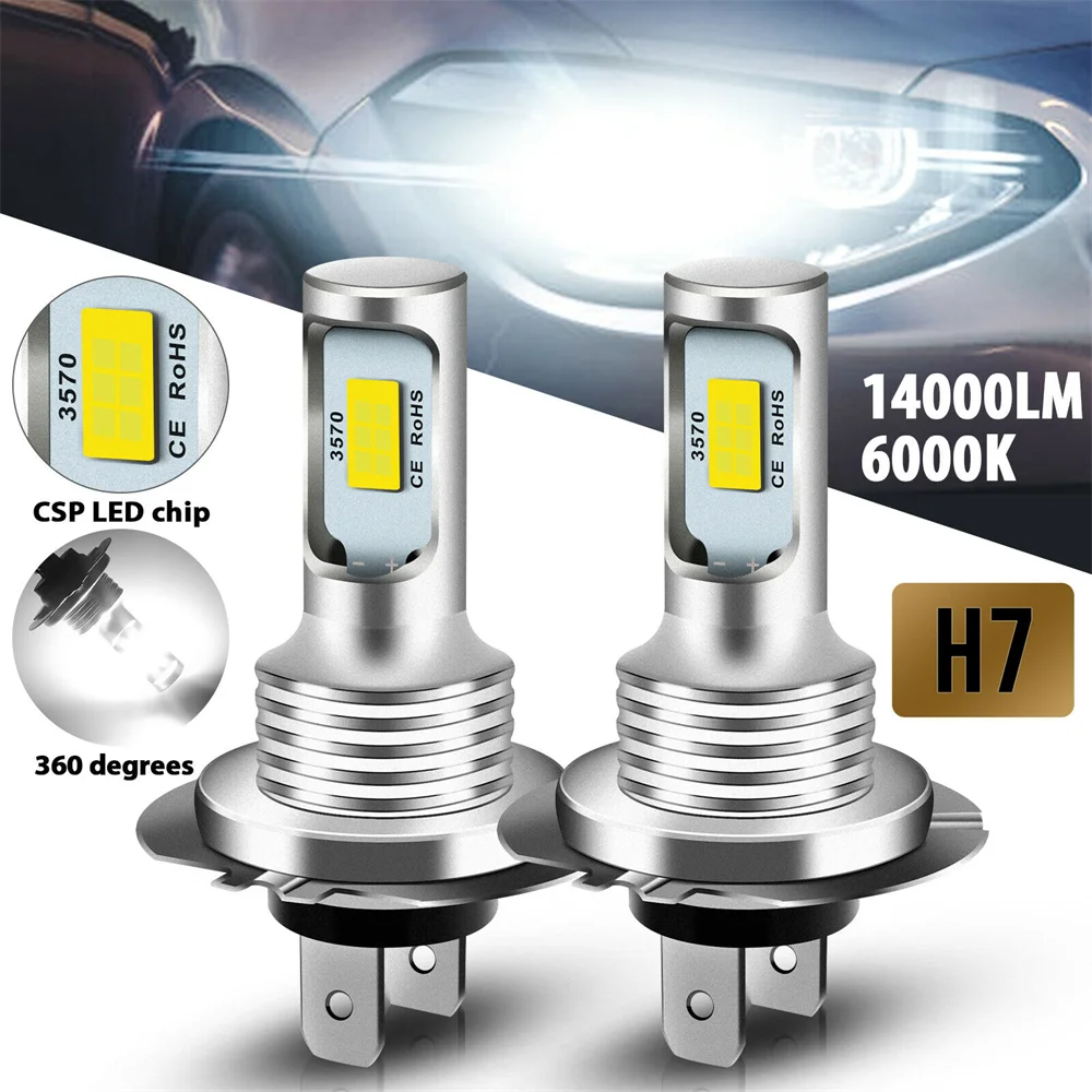 2Pcs H7 H4 Led Car Fog Light Bulbs H1 H8 H9 H11