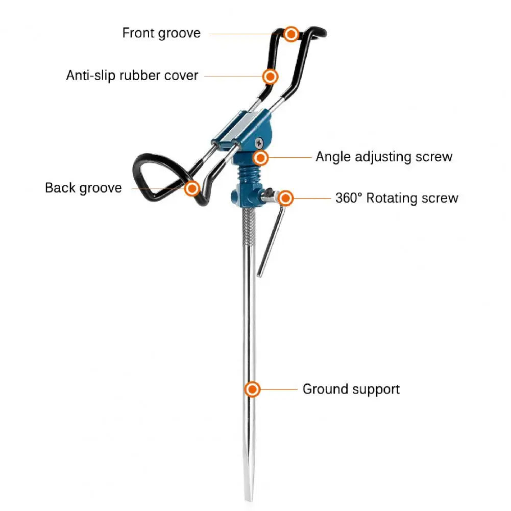 Fishing Rod Tapered Shape Pole Bracket Non-slip Stainless Steel Adjustable Fishing Turret Support Fishing Tackle Rod Holder