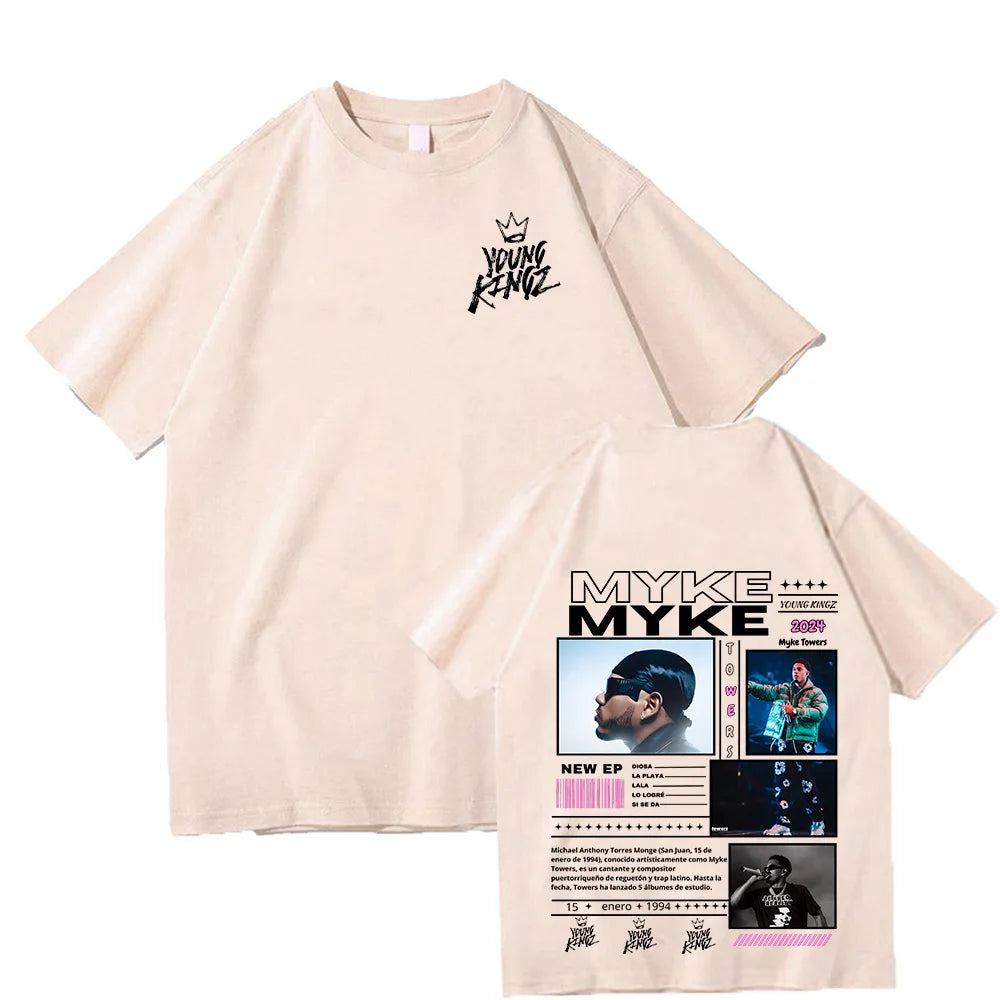 Rapper Myke Towers Graphic Print T-shirts Men Women