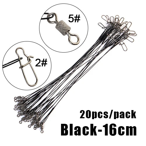 FTK 20PCS 16cm 20cm 25cm Anti-bite Steel Wire Leader