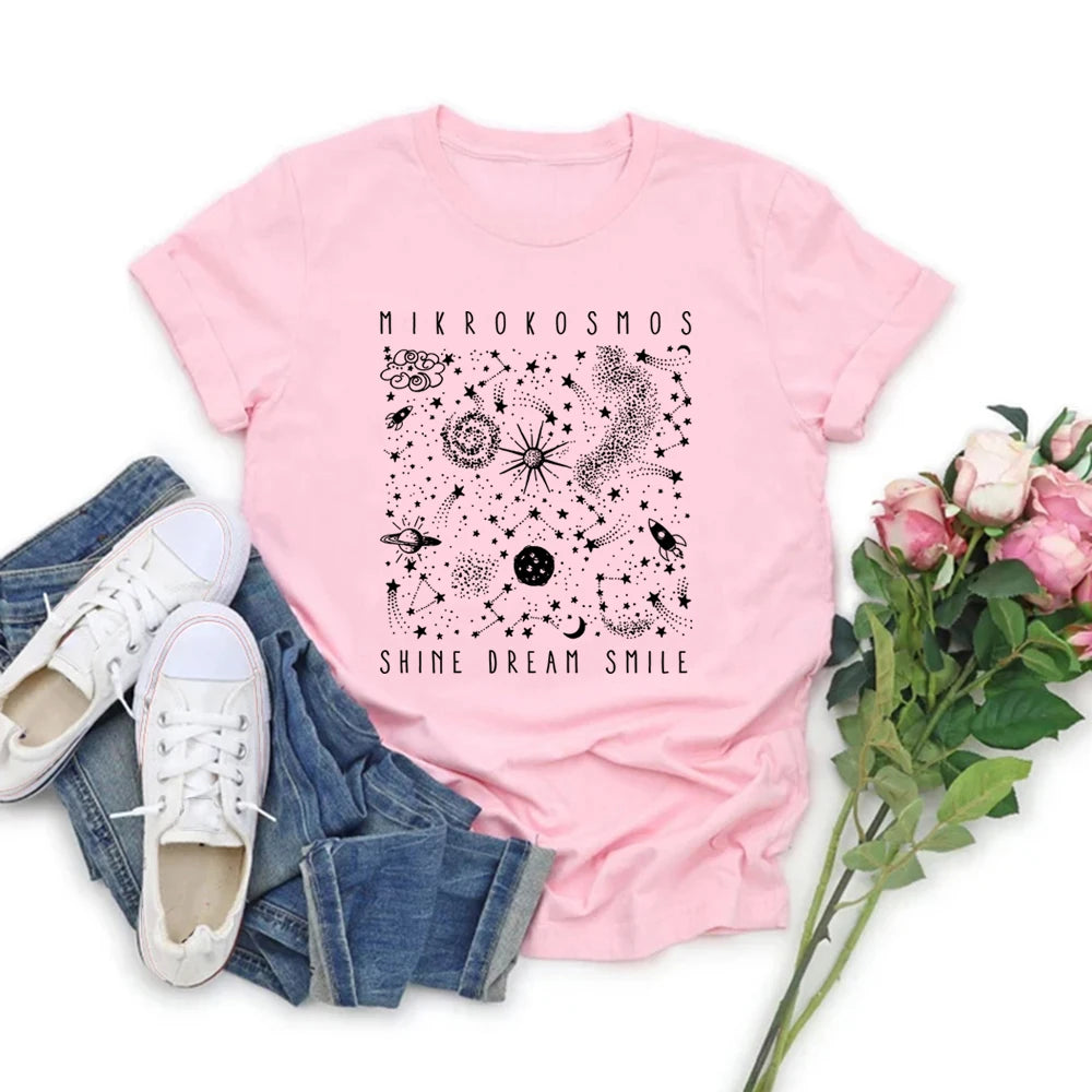 Mikrokosmos Graphic T Shirts Shine Dream Smile Tee Twinkling