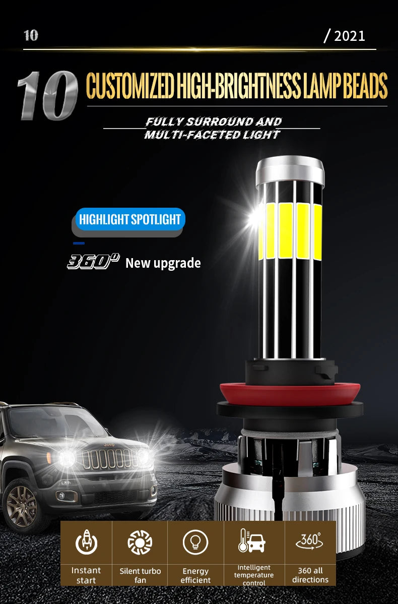 led hb4 9006 headlight lamp kit h7 led 360 super bright