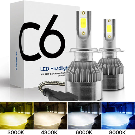 2x H7 LED H11 H4 Hi/Lo H1