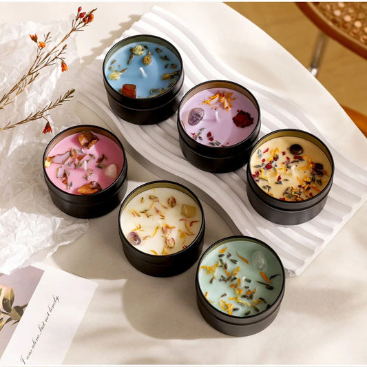 Crystal scented candles, high-end iron cans,