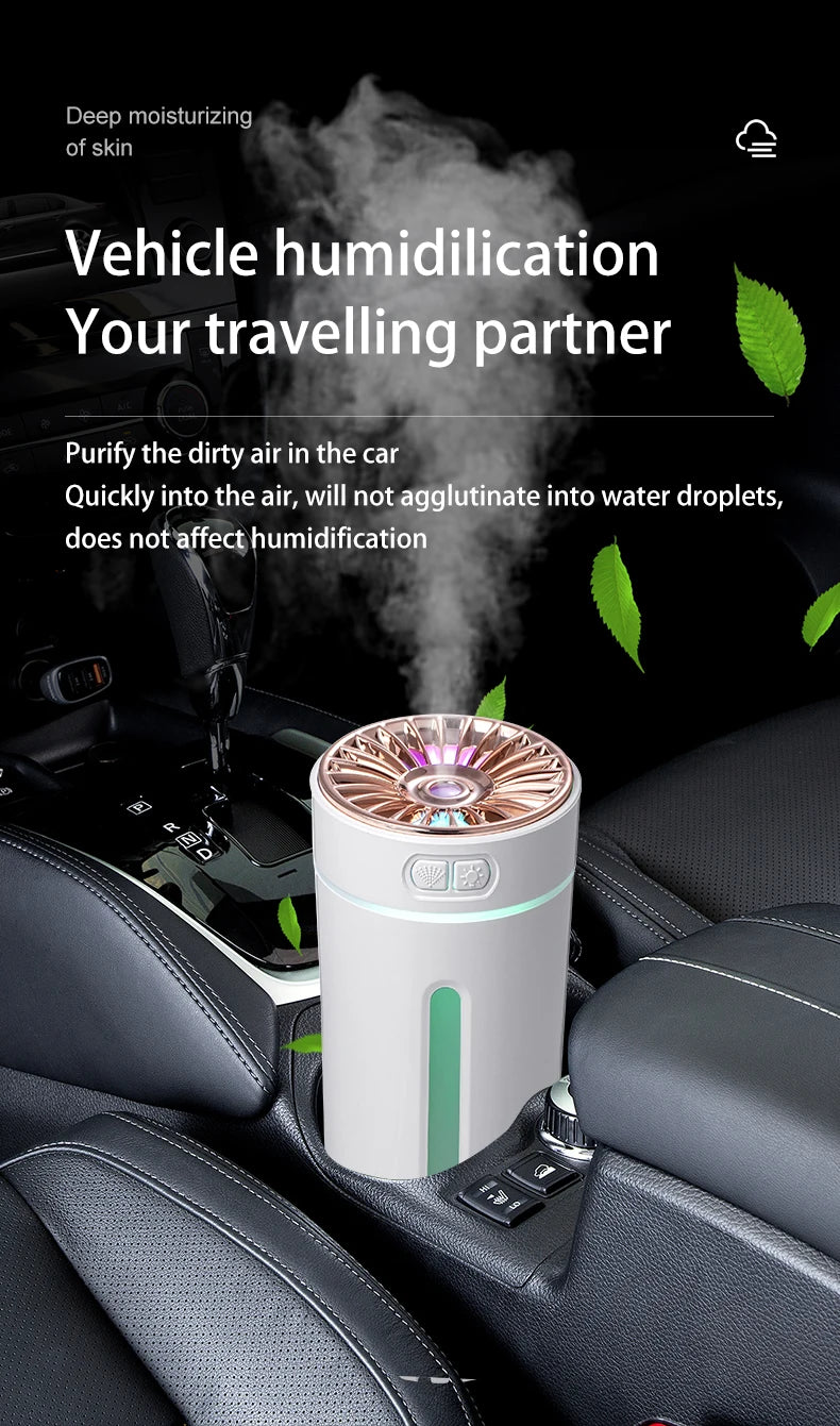 Draadloze autoluchtbevochtiger, draagbaar, 300 ml of USB-diffuser,