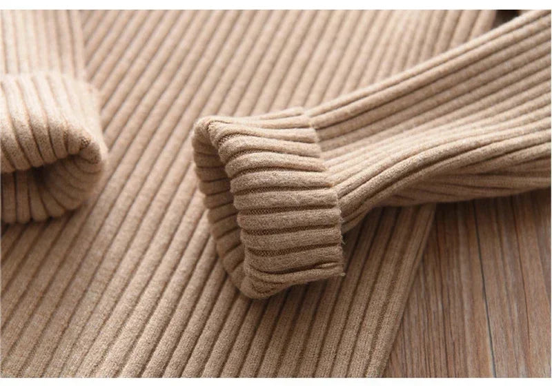 2025 New Sweater Kids Sweaters Autumn Girls Turtleneck Sweaters