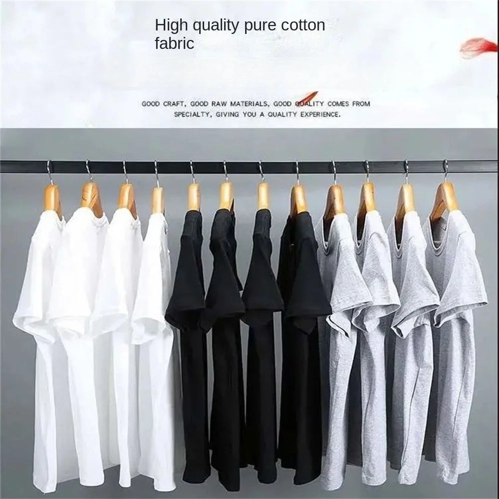 Men T Shirt Summer Cotton Tops Women Solid Color
