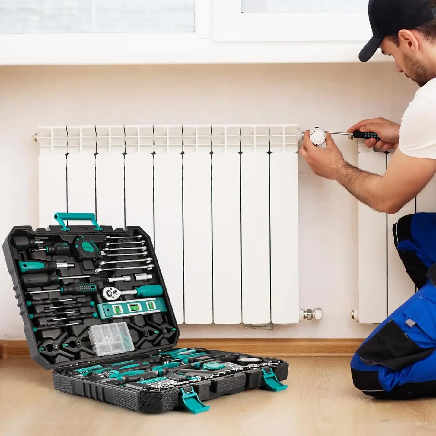 198 Piece Tool Box, Hand Tool Set,
