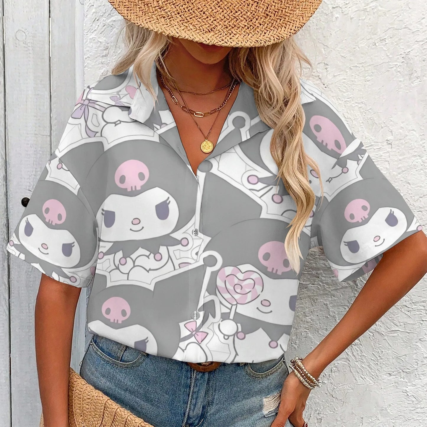 Kuromi Shirts Graphic T Shir Woman Clothes Kuromi Shirt