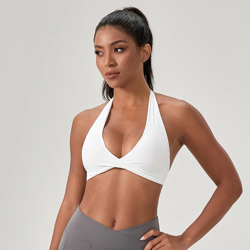 Sports Yoga Bra for Women Halter Neck with Stylish Back