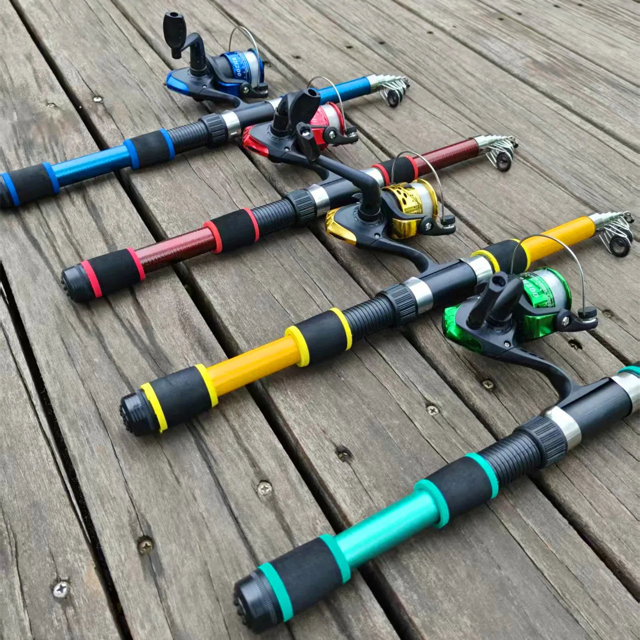 1.8m 2.1M Fishing Rod and Reel Line Lure Set Carbon Fiber Telescopic