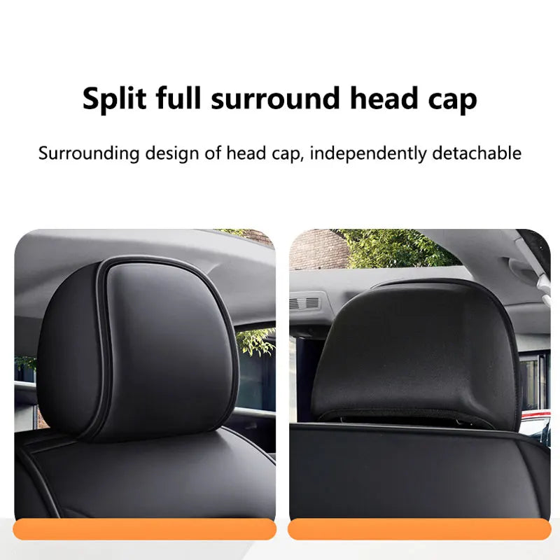 Car Seat Covers Full Set Breathable Leather Auto Front