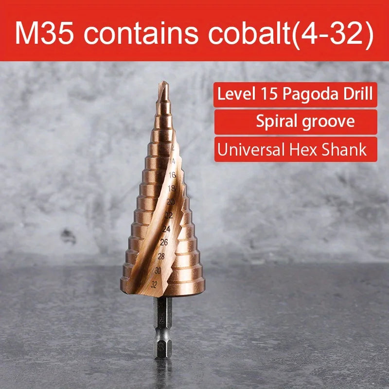 4-12/4-20/4-32mm M35 Cobalt Step Drill Bit Tapered HSS-CO
