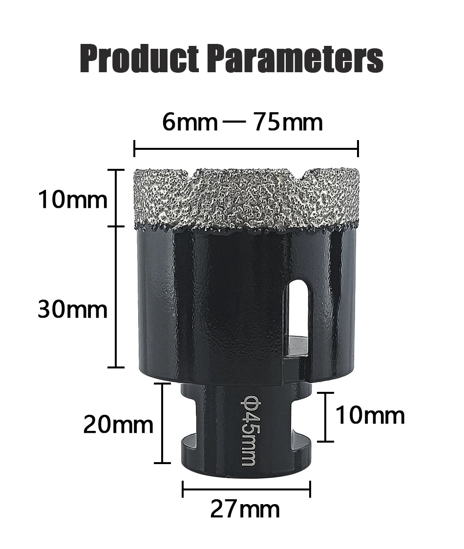 1 Pcs M14 Thread Diamond Dry Vacuum Brazed Drilling Core Bits
