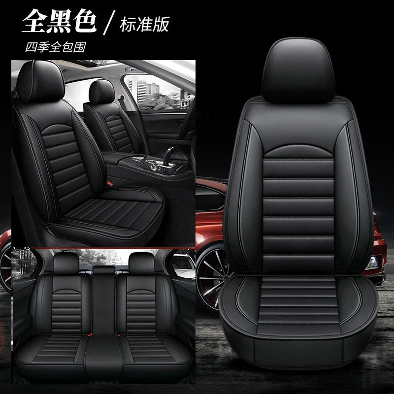 All Season Genuine Leather Full Coverage 5-Seater Car Seat Covers Summer Ready Universal Fit for Cars SUVs Trucks Premium Auto