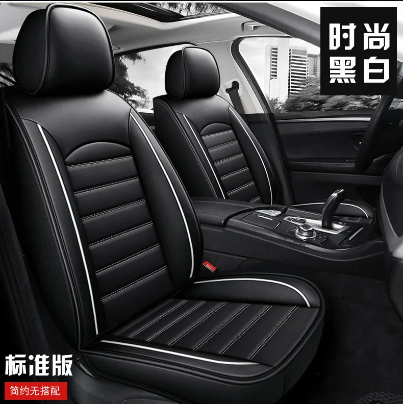 All Season Genuine Leather Full Coverage 5-Seater Car Seat Covers Summer Ready Universal Fit for Cars SUVs Trucks Premium Auto