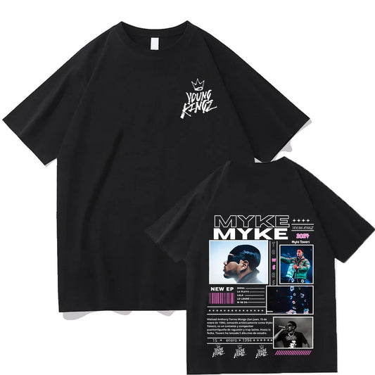 Rapper Myke Towers Graphic Print T-shirts Men Women