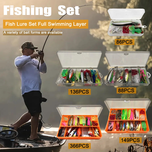 Fishing 86/88/136/149/366pcs Fishing Lure Kit