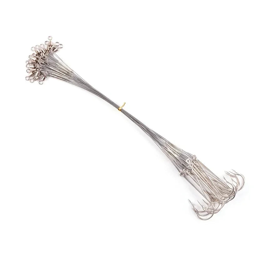 10pcs Steel Wire Leader with Swivel Anti-bite Fishing Line 15/22.5cm