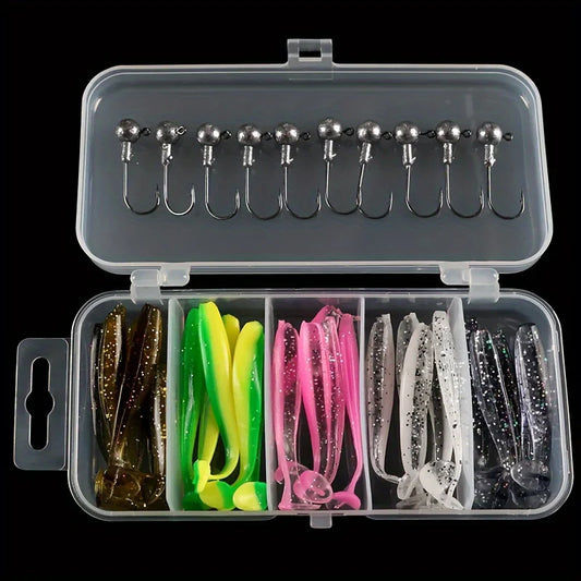 Set of 35 soft bait fishing lures