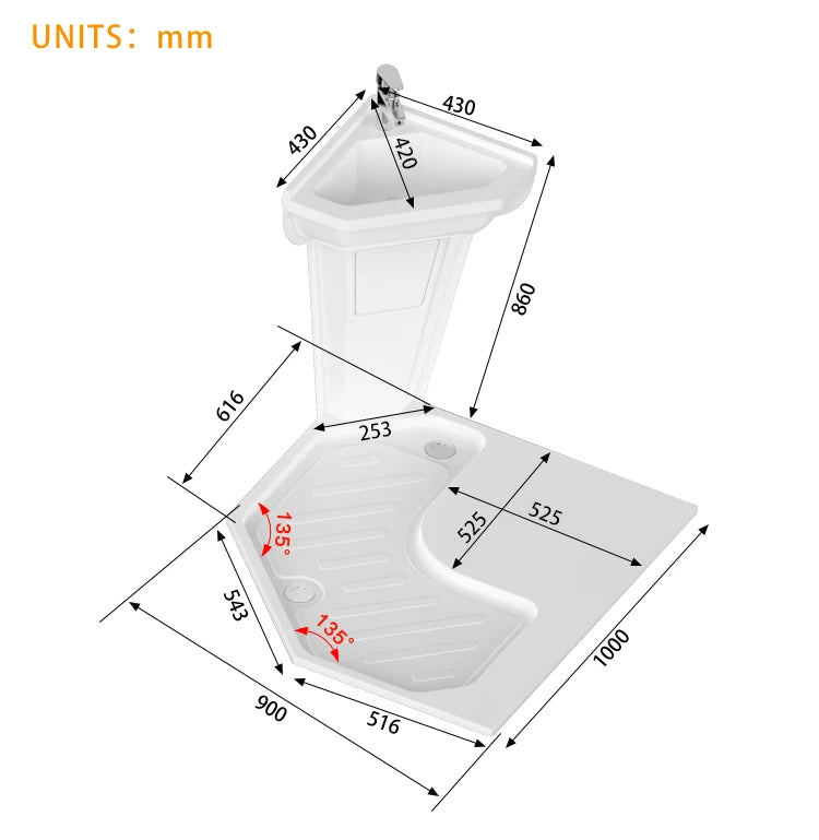 OEM Camper Toilet Base for RV Yacht 900x1000 Bathroom Non-slip