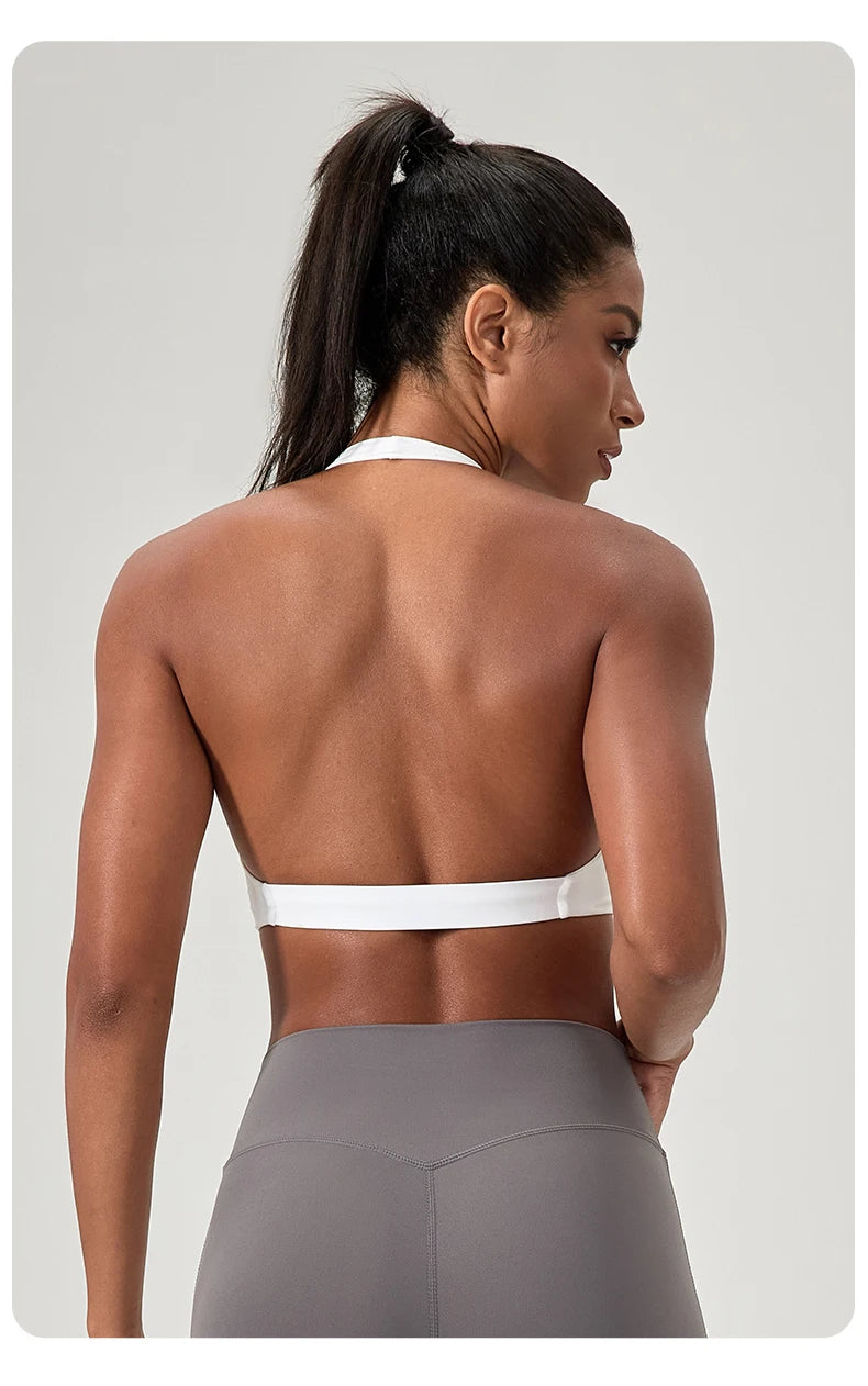 Sports Yoga Bra for Women Halter Neck with Stylish Back