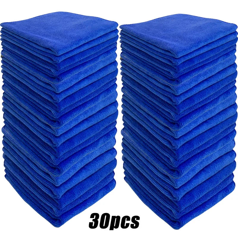 200pcs Microfiber Towels Car Wash Drying Cloth Blue Car Care