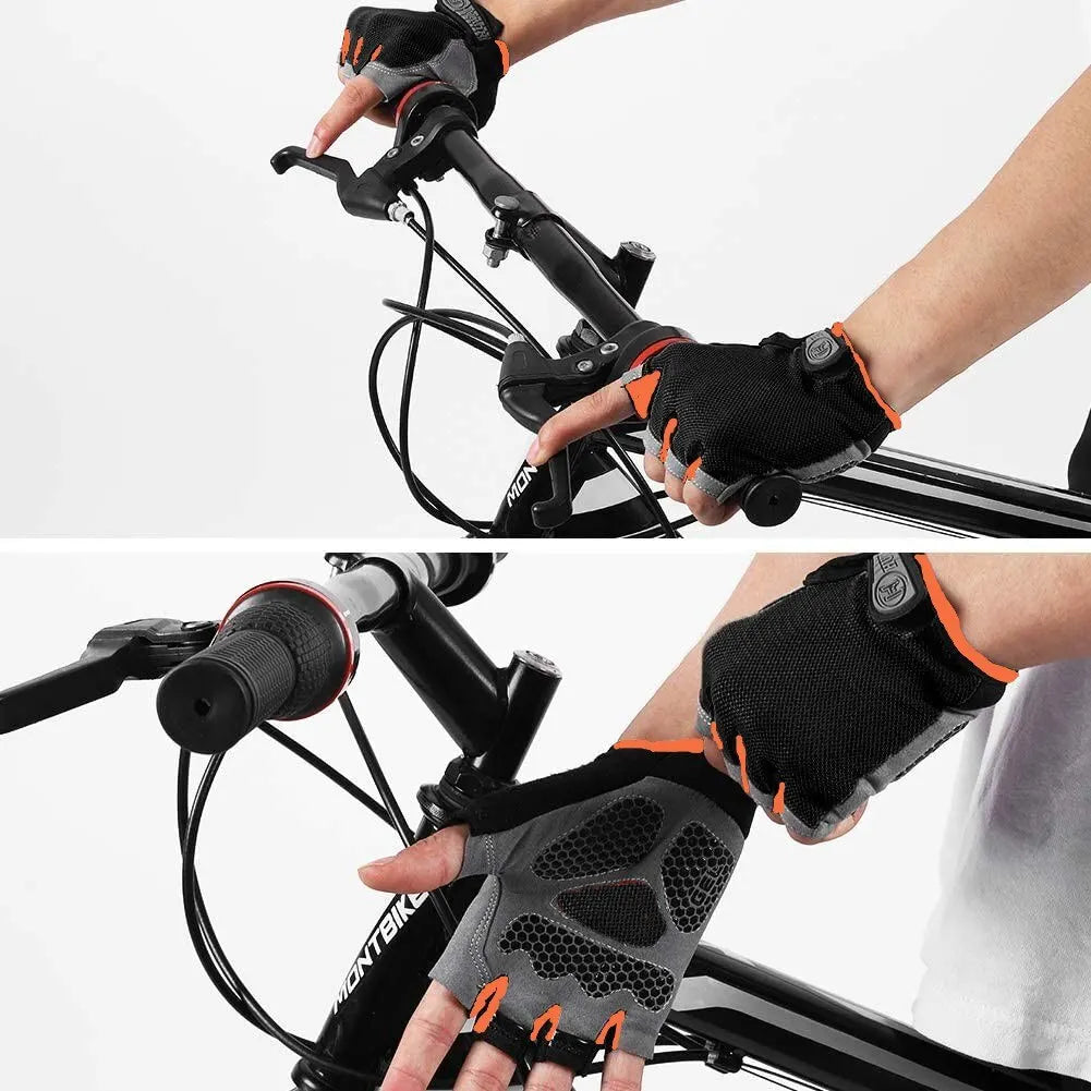 Cycling Gloves Anti Slip Shock Breathable Half Fingerless Gloves