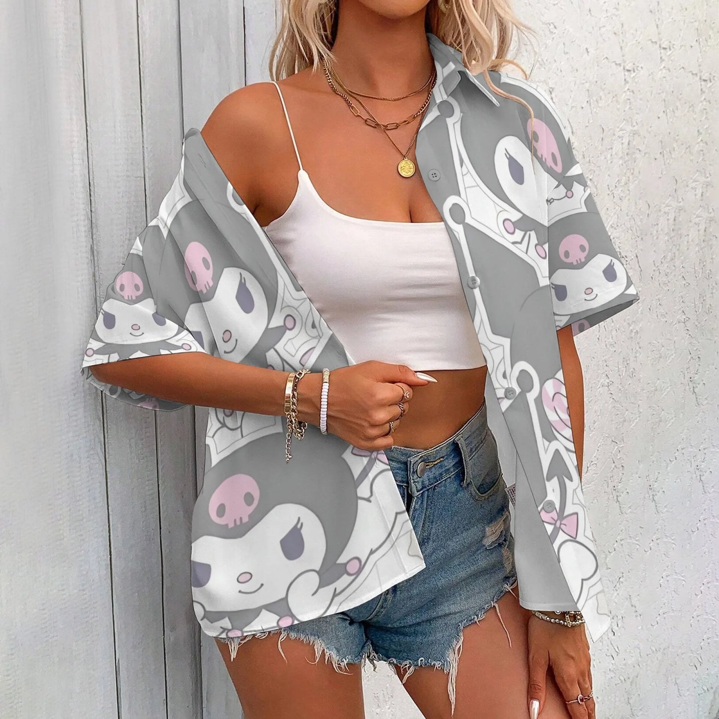 Kuromi Shirts Graphic T Shir Woman Clothes Kuromi Shirt