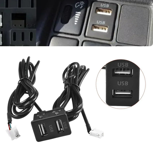 Auto Dashboard USB Socket Dash Mount Dual