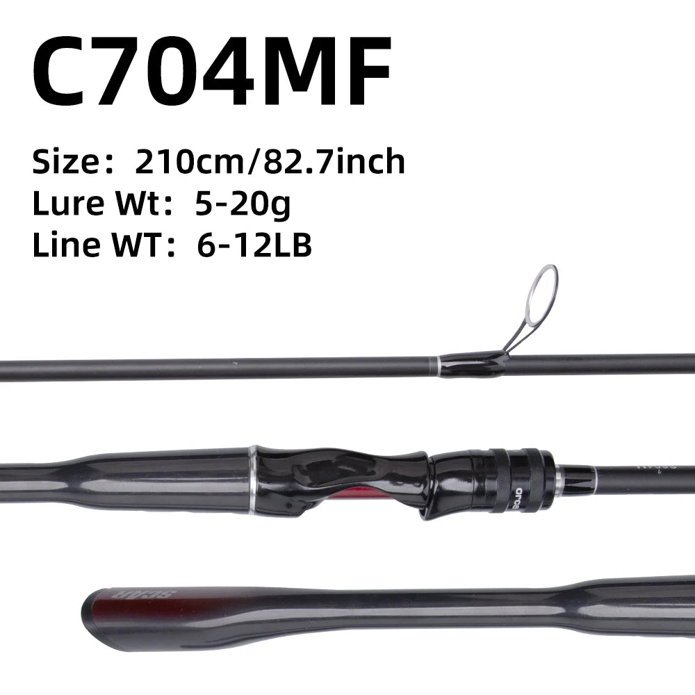 FISHINGFANS Casting Spinning Fishing Rod 1.8m 2.1m Medium