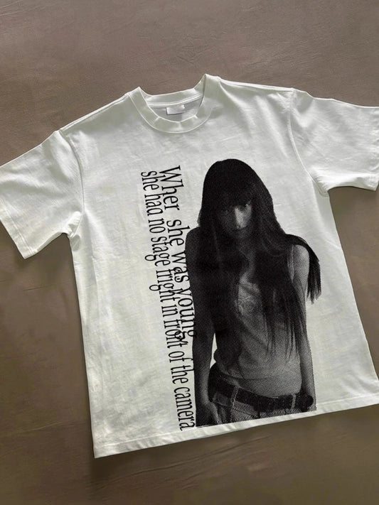 Men and Women T Shirts Short Sleeve Print O-neck Tees Y2k Tops Casual Fashion