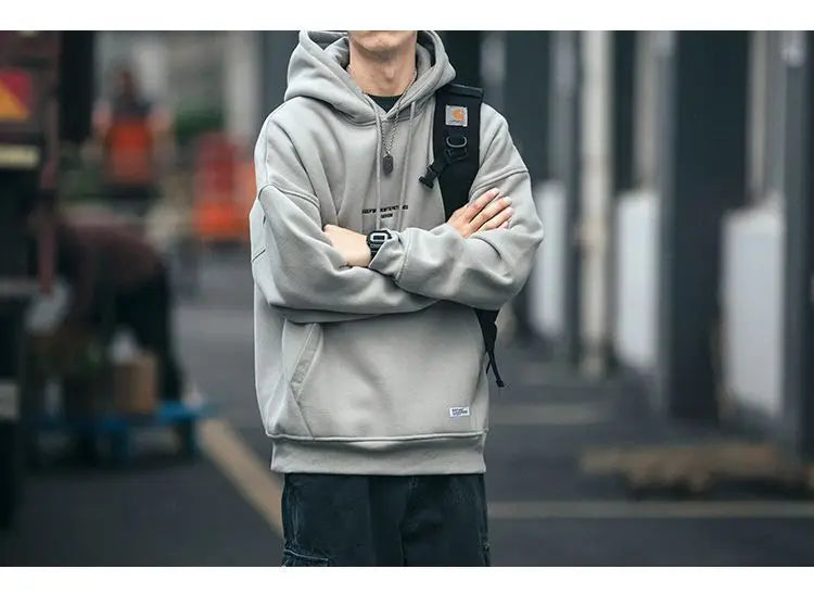 Slouchy hooded sweaters for men in winter American knitwear