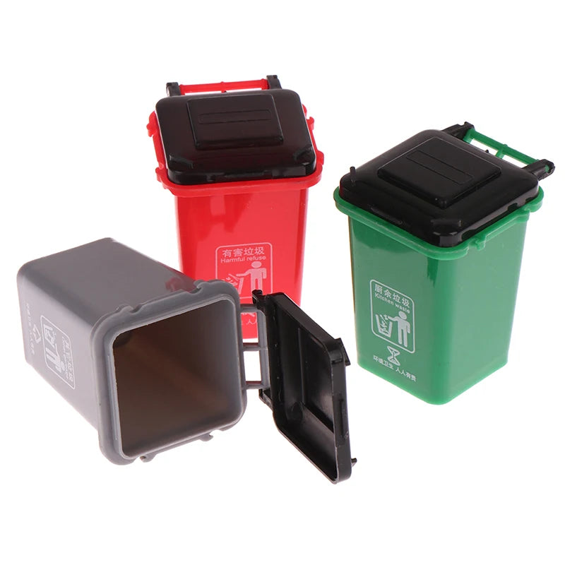 1:12 Dollhouse Mini Trash Can Garbage Truck Cans