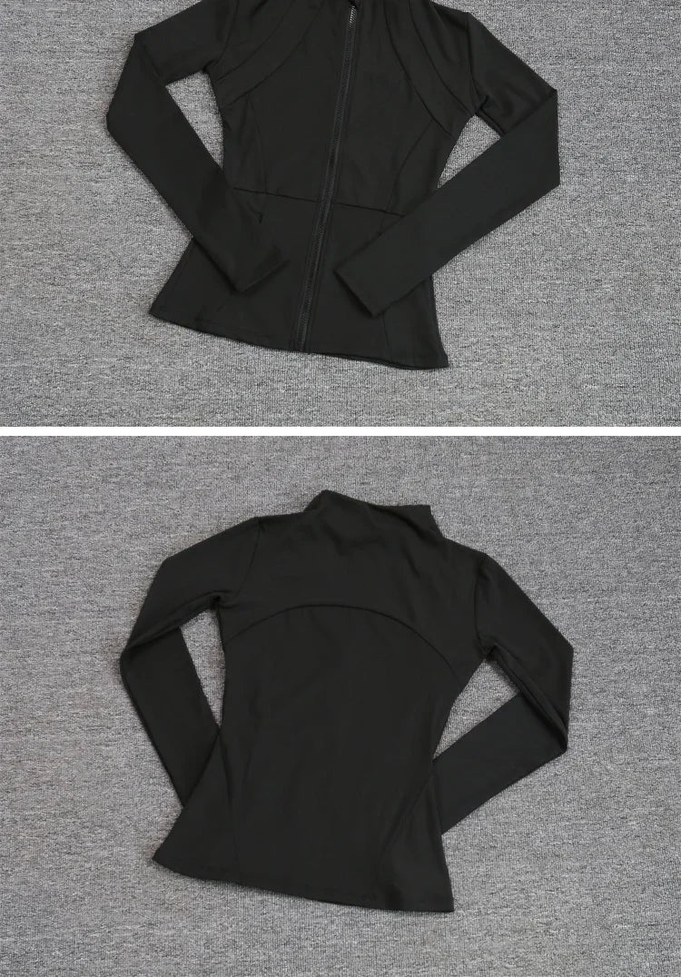 Sports Coat Women's Shirt Yoga Slim Long Sleeve