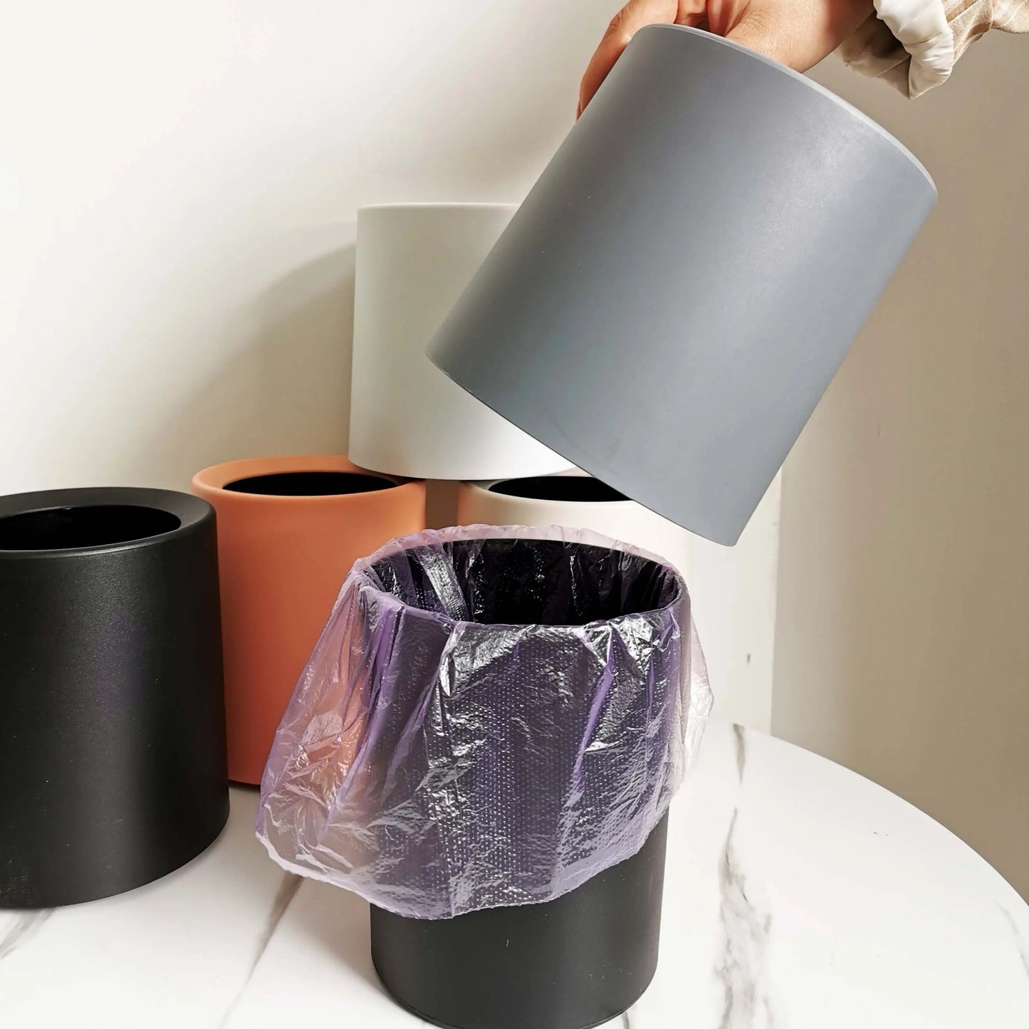 15x14cm trash can desktop trash can cute mini paper basket reaticve