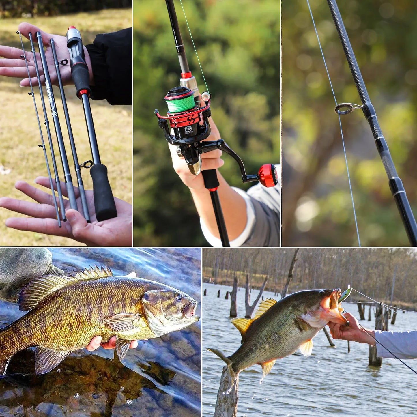 Sougayilang 5 Sections 2.1m Spinning Casting Fishing Rods